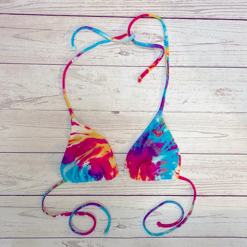 Roxy Tie Dye String Bikini Triangle Top Medium